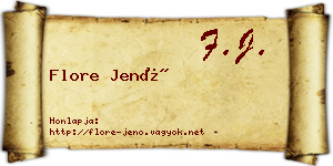 Flore Jenő névjegykártya